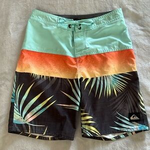 Quiksilver Kids Swim Trunks - Mint, Orange, Black